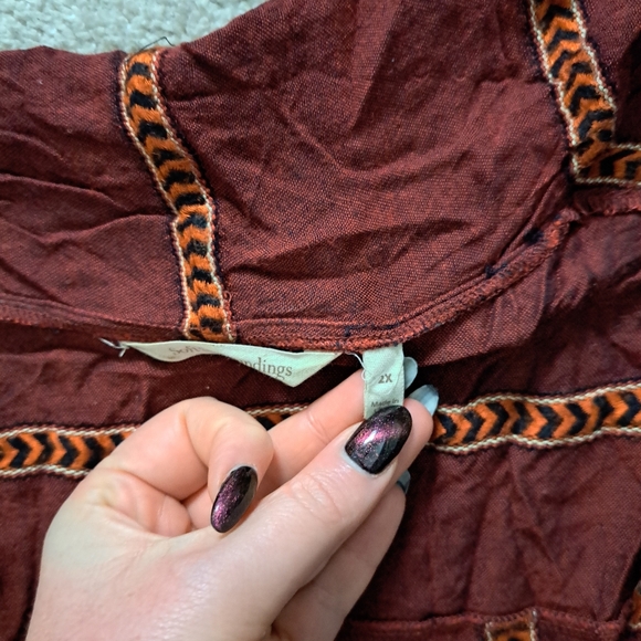 2X Soft Surroundings Southwestern Inspired High Low Cardigan - Picture 3 of 4